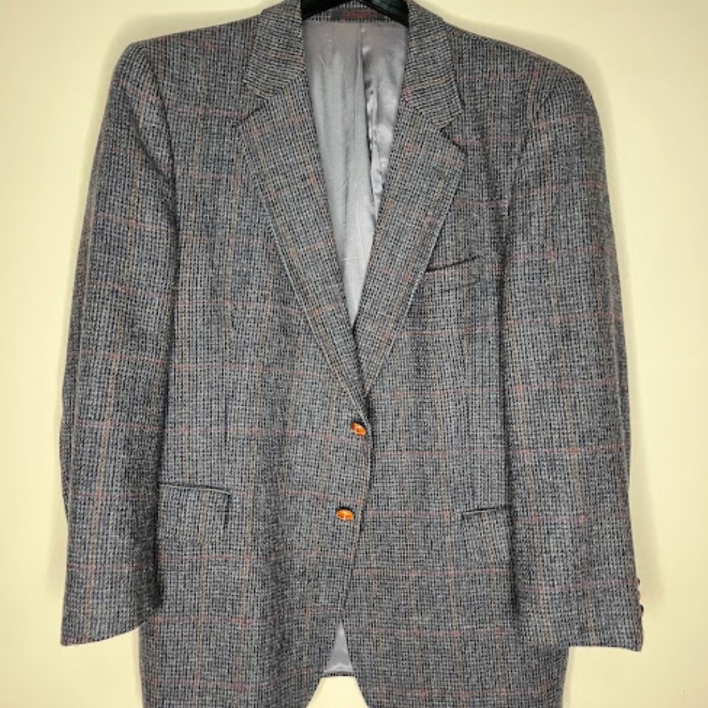 Yorkshire Square Dark Tweed Sport Coat / Blazer (44R)